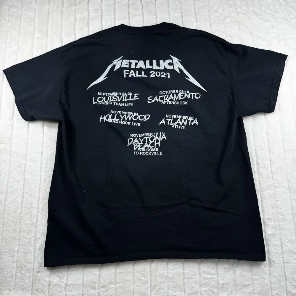 Metallica Tour T-Shirt Mens XL "Wherever I May Roam" Black Band Tee Double Sided - Picture 2 of 8